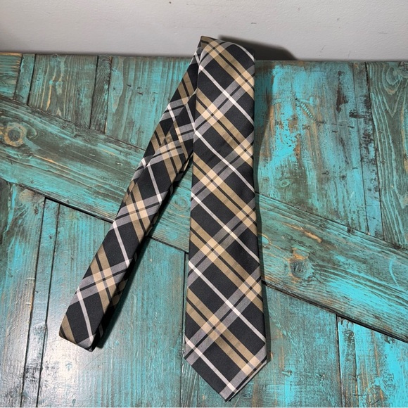 Chaps Blue & Tan Plaid Tie - Picture 2 of 8